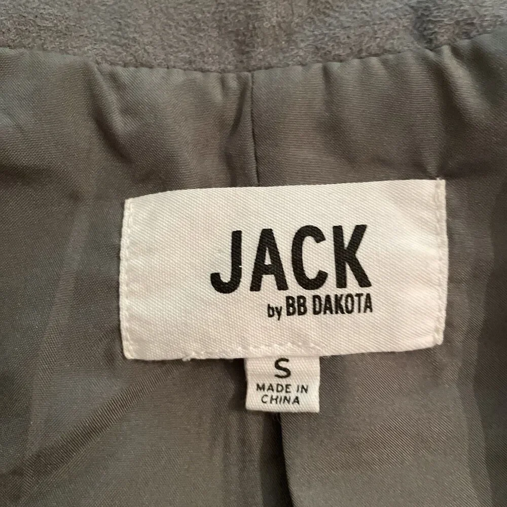 Jack by BB Dakota Gray Faux Leather Moto Biker Jacket Womens Size Small